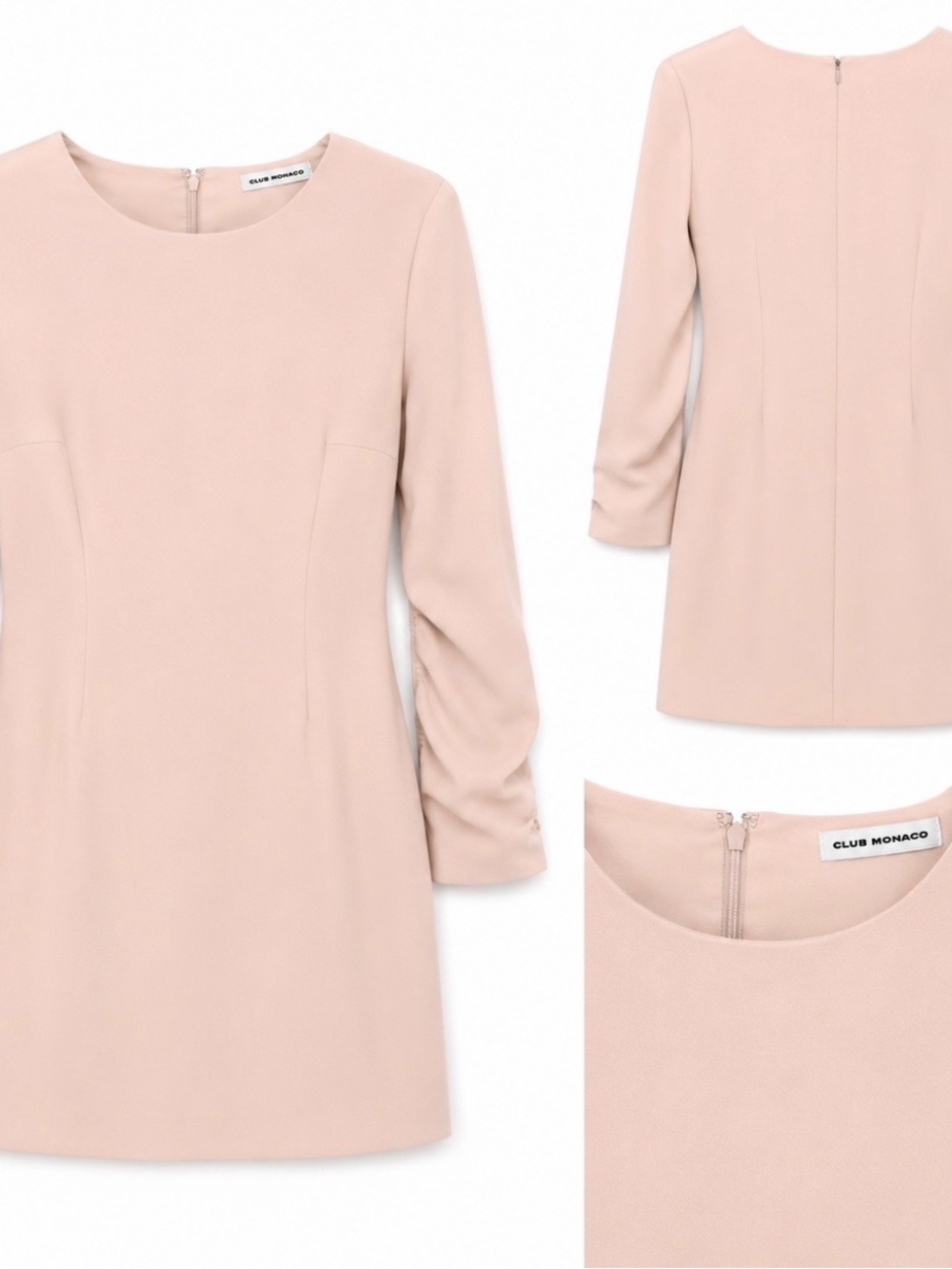 Club Monaco Soft Blush Long-Sleeve Shift Dress